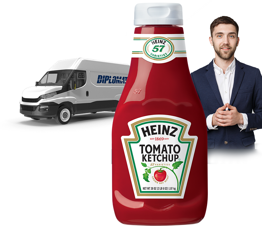 Heinz Ketchup Bottleand Delivery Van