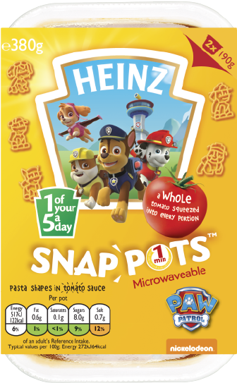 Heinz Snap Pots Paw Patrol Pasta