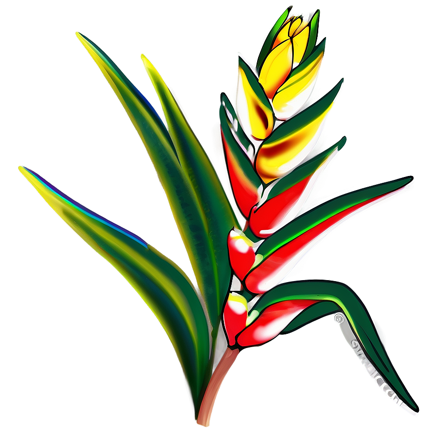 Heliconia Flower Drawing Png 05252024