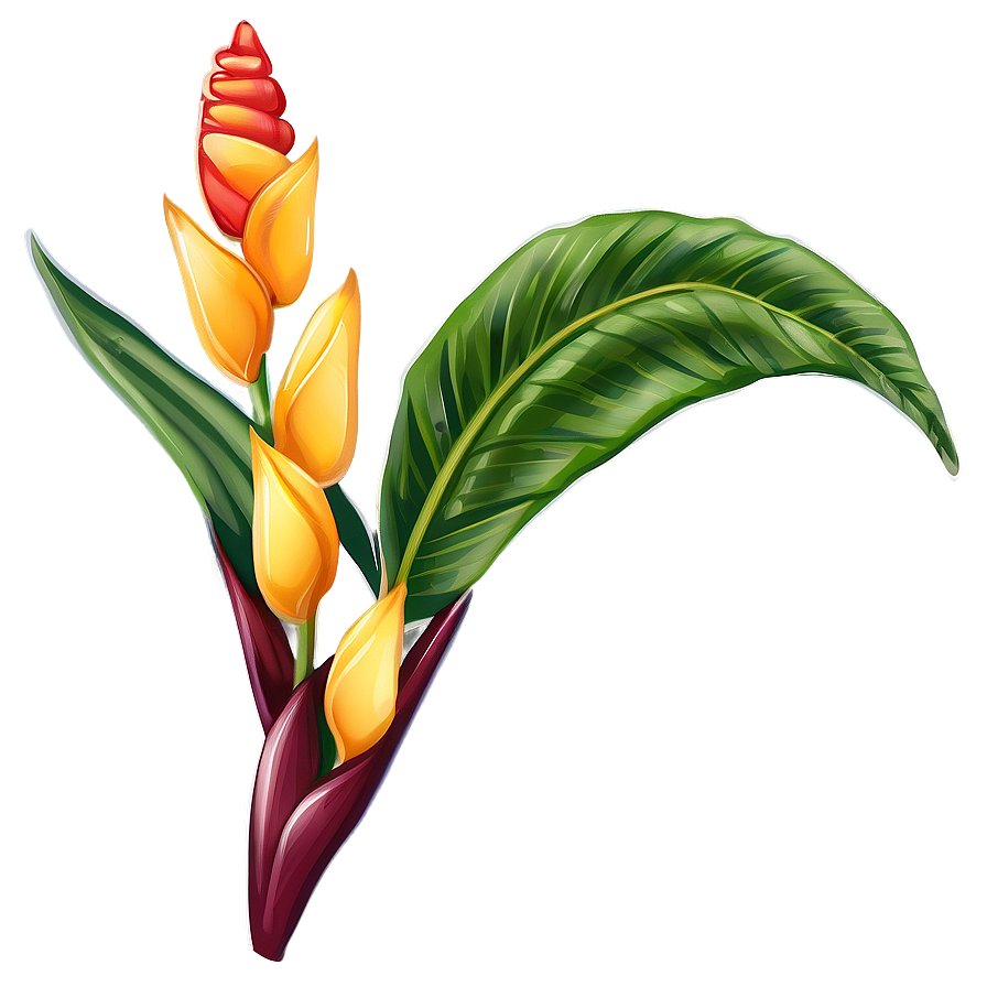 Heliconia Flower Drawing Png Ehd