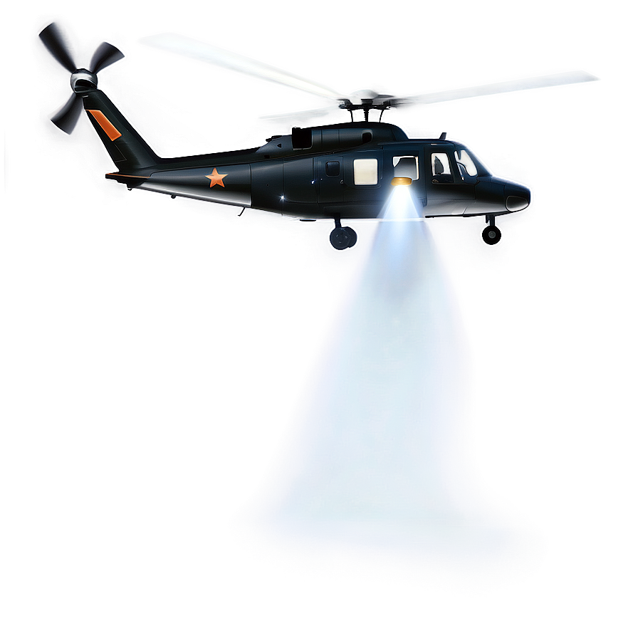 Helicopter With Spotlight Png Uft