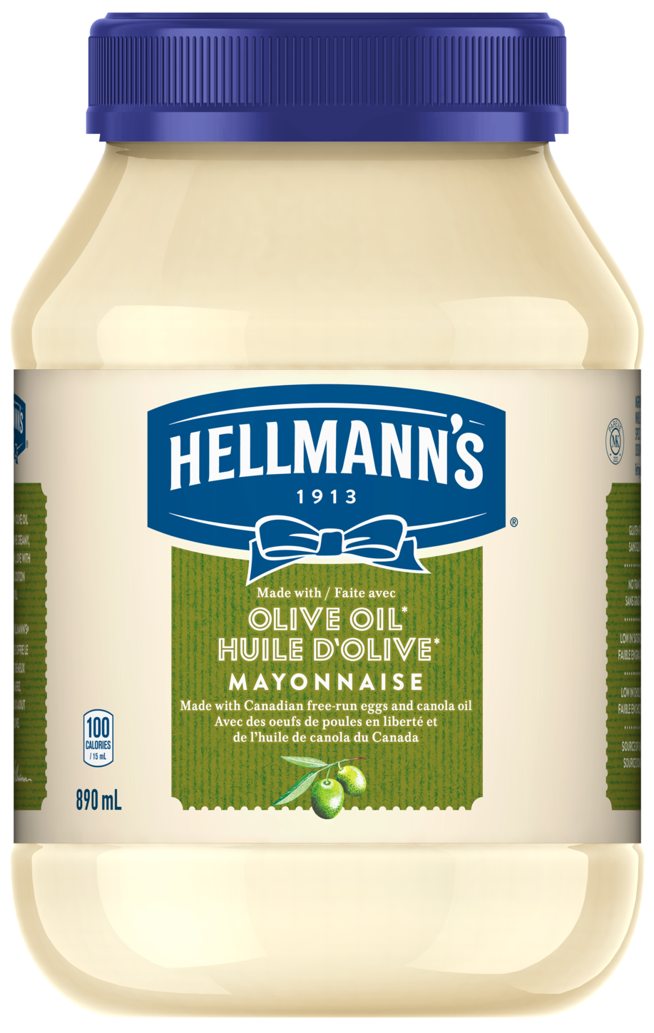 Hellmanns Olive Oil Mayonnaise Jar890ml