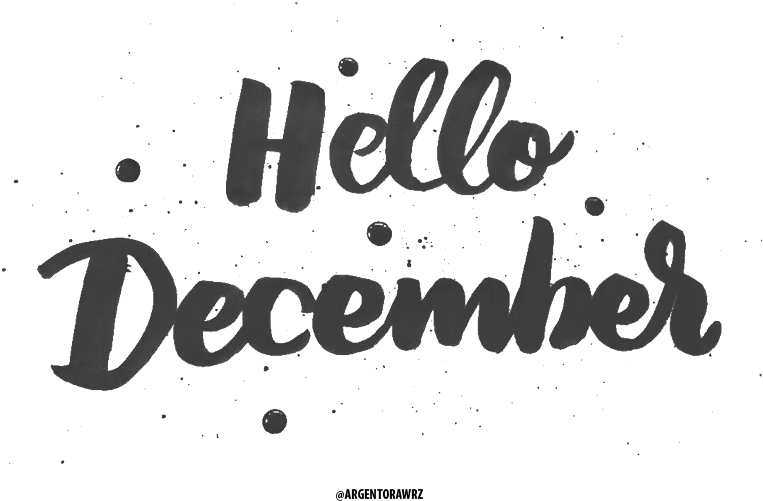 Hello December Greeting PNG with transparent background