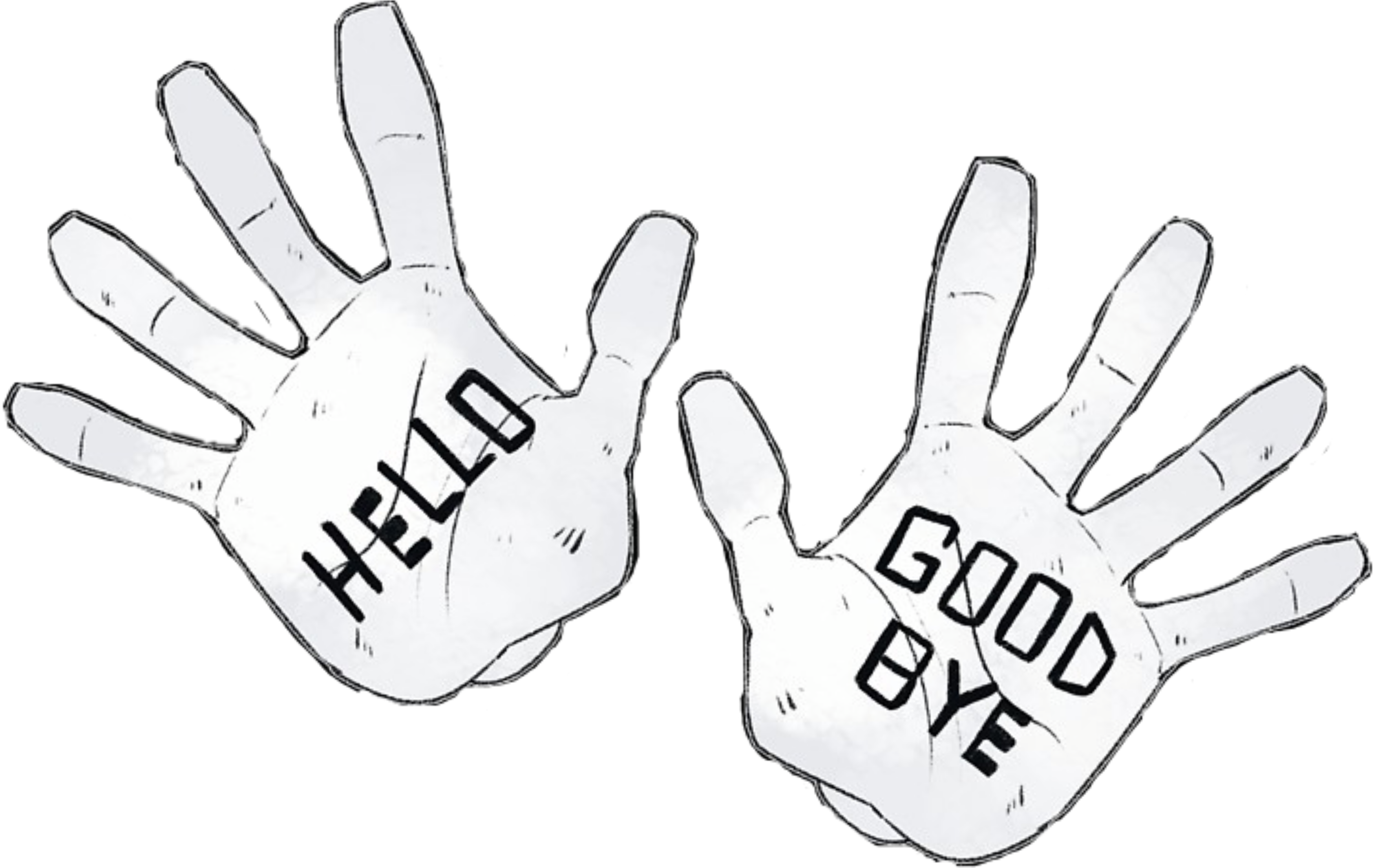 Hello Goodbye Hands Illustration