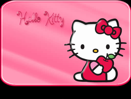 Borders, Images And Backgrounds - Hello Kitty With Apple, HD Png Download