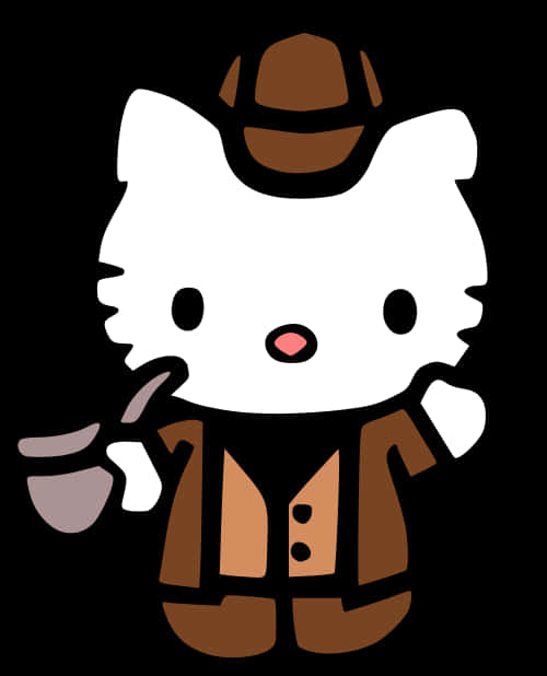 Hello Kitty Detective Outfit PNG with transparent background
