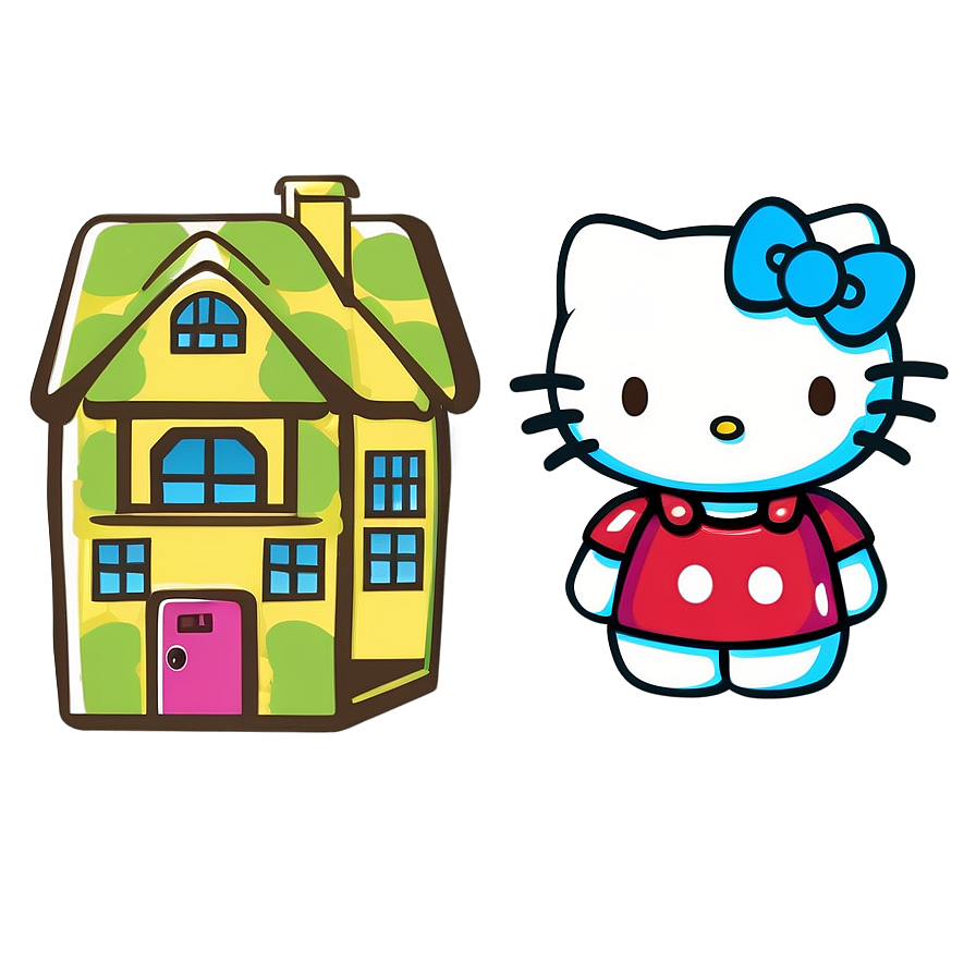 Hello Kitty House PNG 24 PNG with transparent background