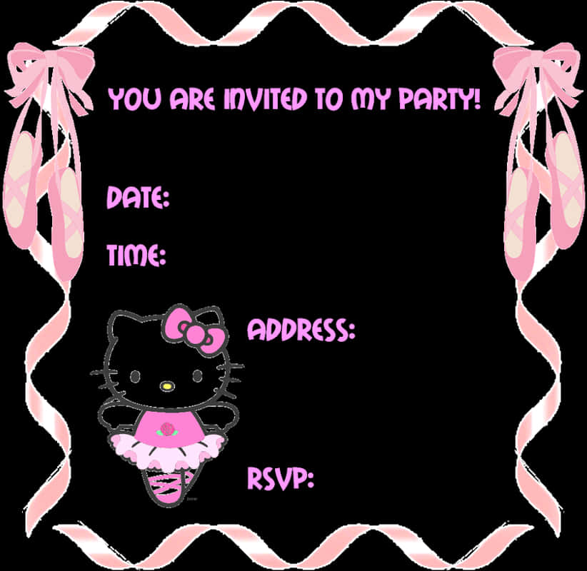 Hello Kitty Party Invitation Template