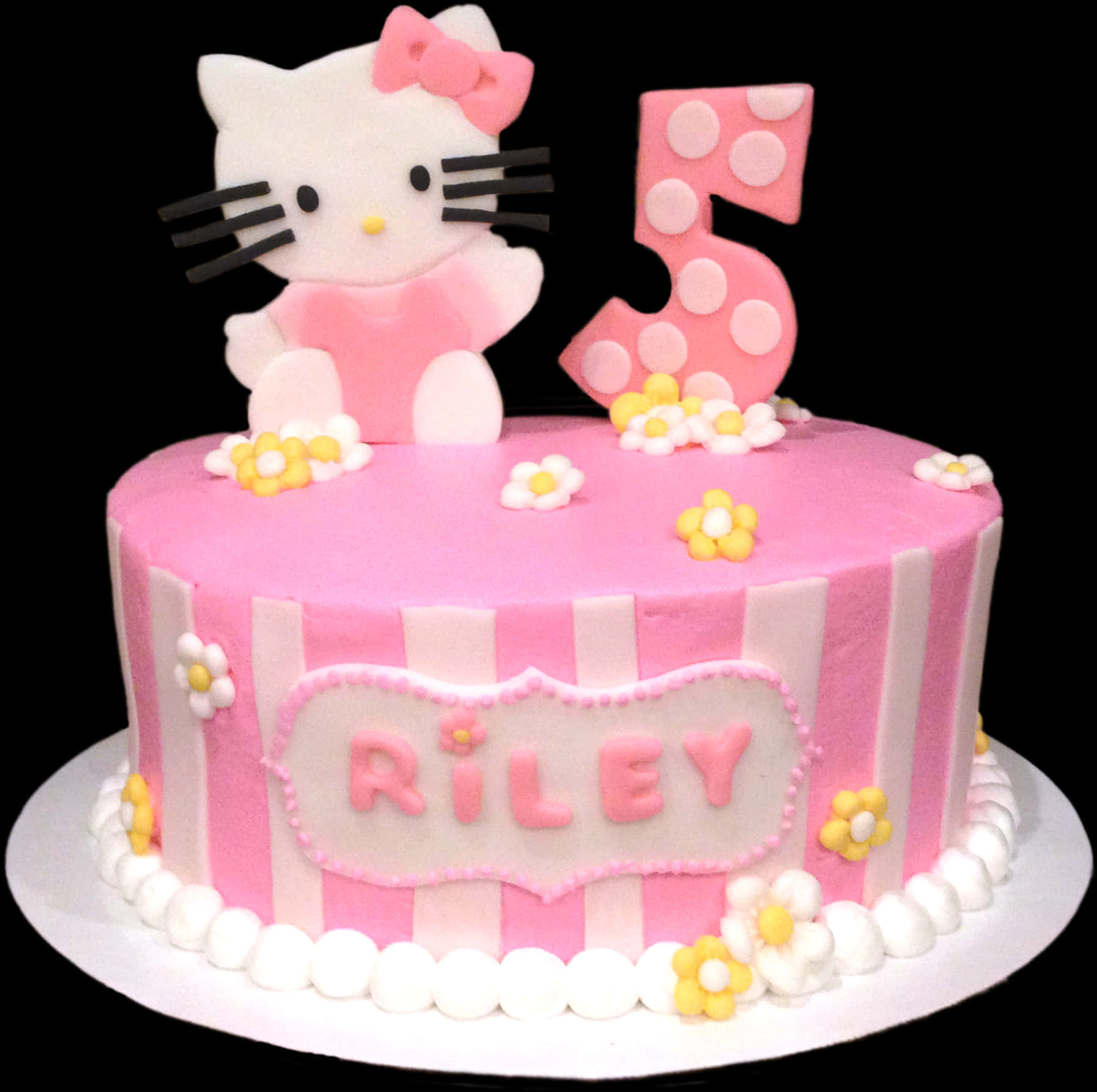 Hello Kitty5th Birthday Cake PNG with transparent background