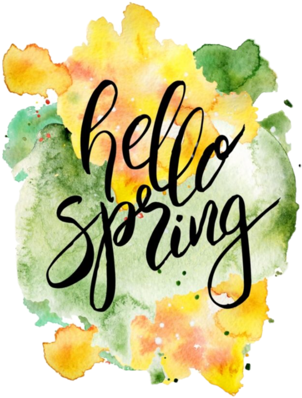 Hello Spring Watercolor Splash