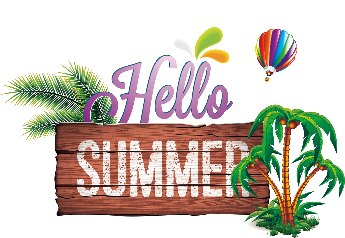 Summer Balloon Air Free Clipart Hq Clipart - Text Design Png Summer, Transparent Png PNG with transparent background