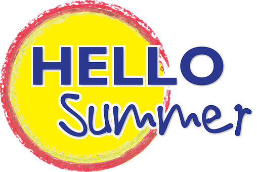 Hello Summer Greeting PNG with transparent background