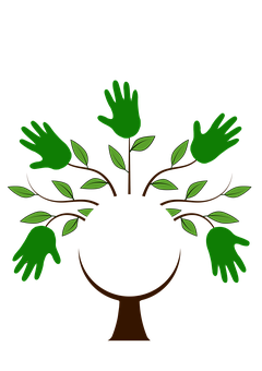 Helping Hands Tree Graphic PNG with transparent background