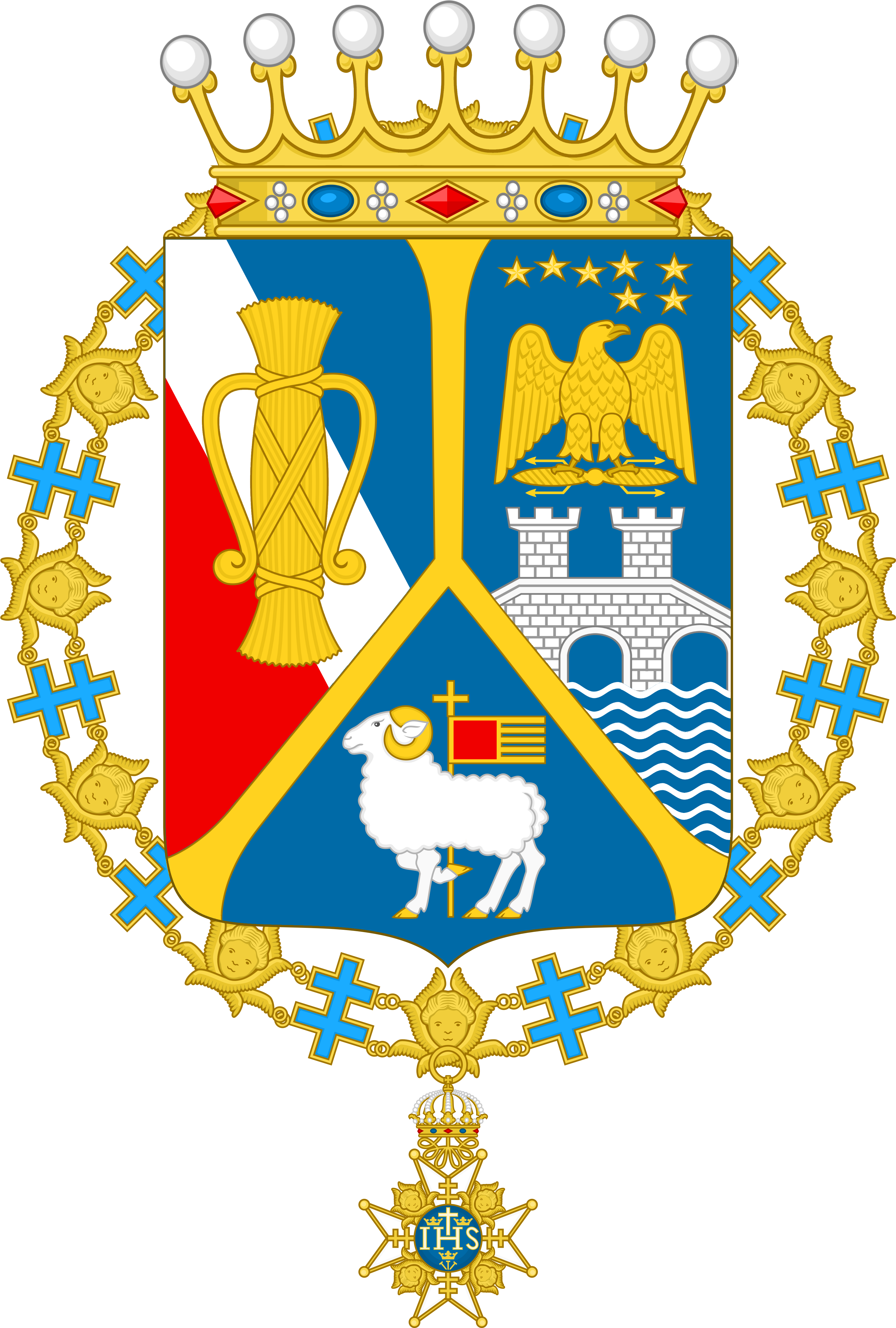 Heraldic Coatof Armswith Crownand Order