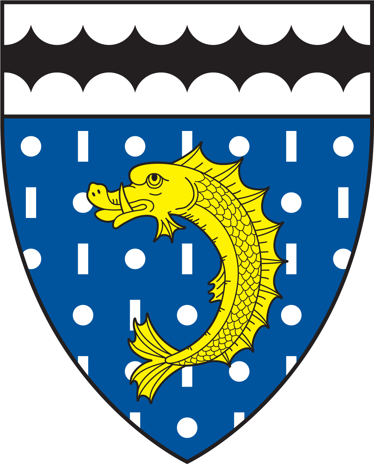 Heraldic Shieldwith Golden Fish