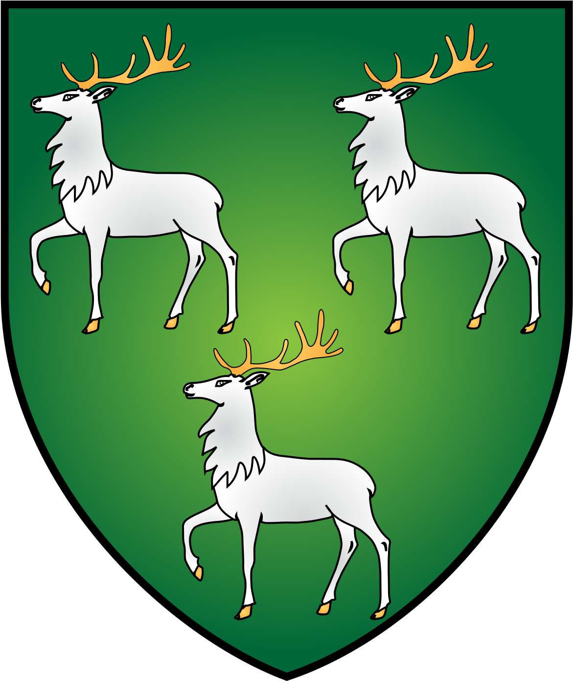 Heraldic Shieldwith Three Stags