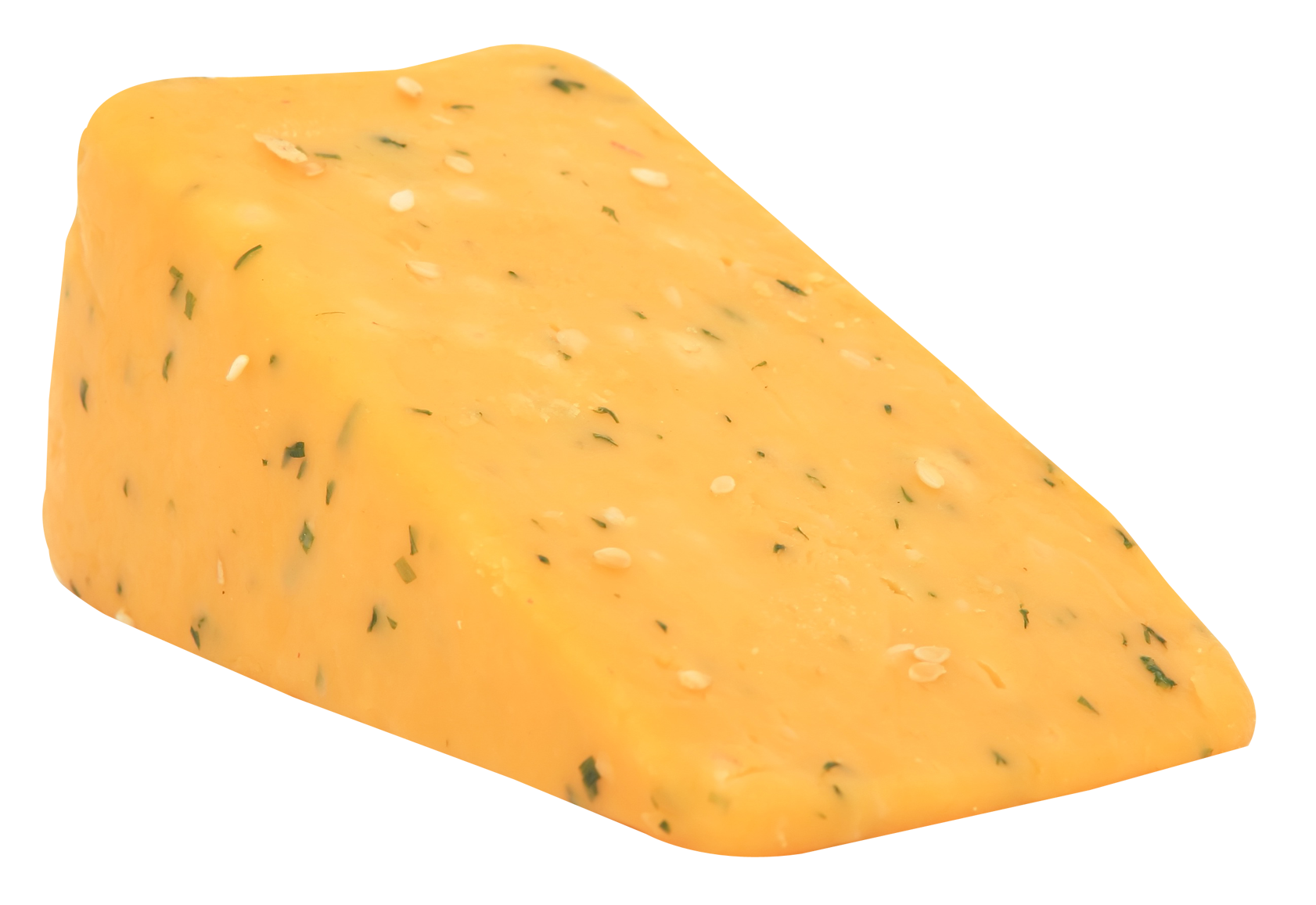 Herb Infused Cheese Wedge PNG with transparent background