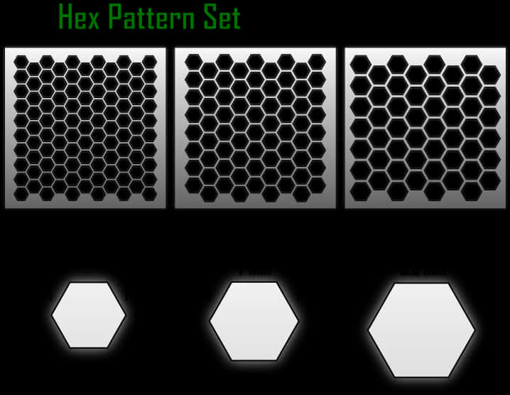 Hexagonal Pattern Set Variations PNG with transparent background