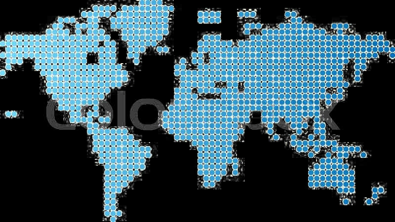 Hexagonal Pattern World Map PNG with transparent background