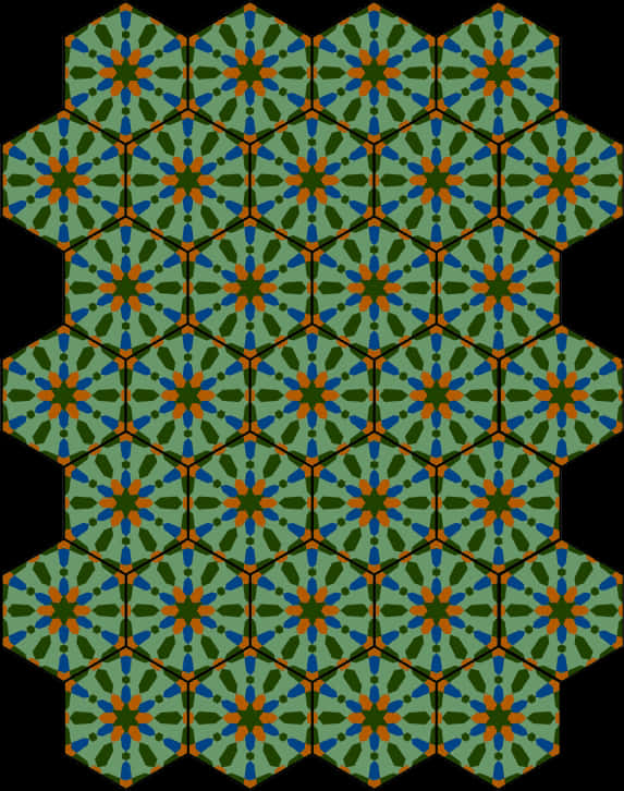 Hexagonal Tile Pattern PNG with transparent background
