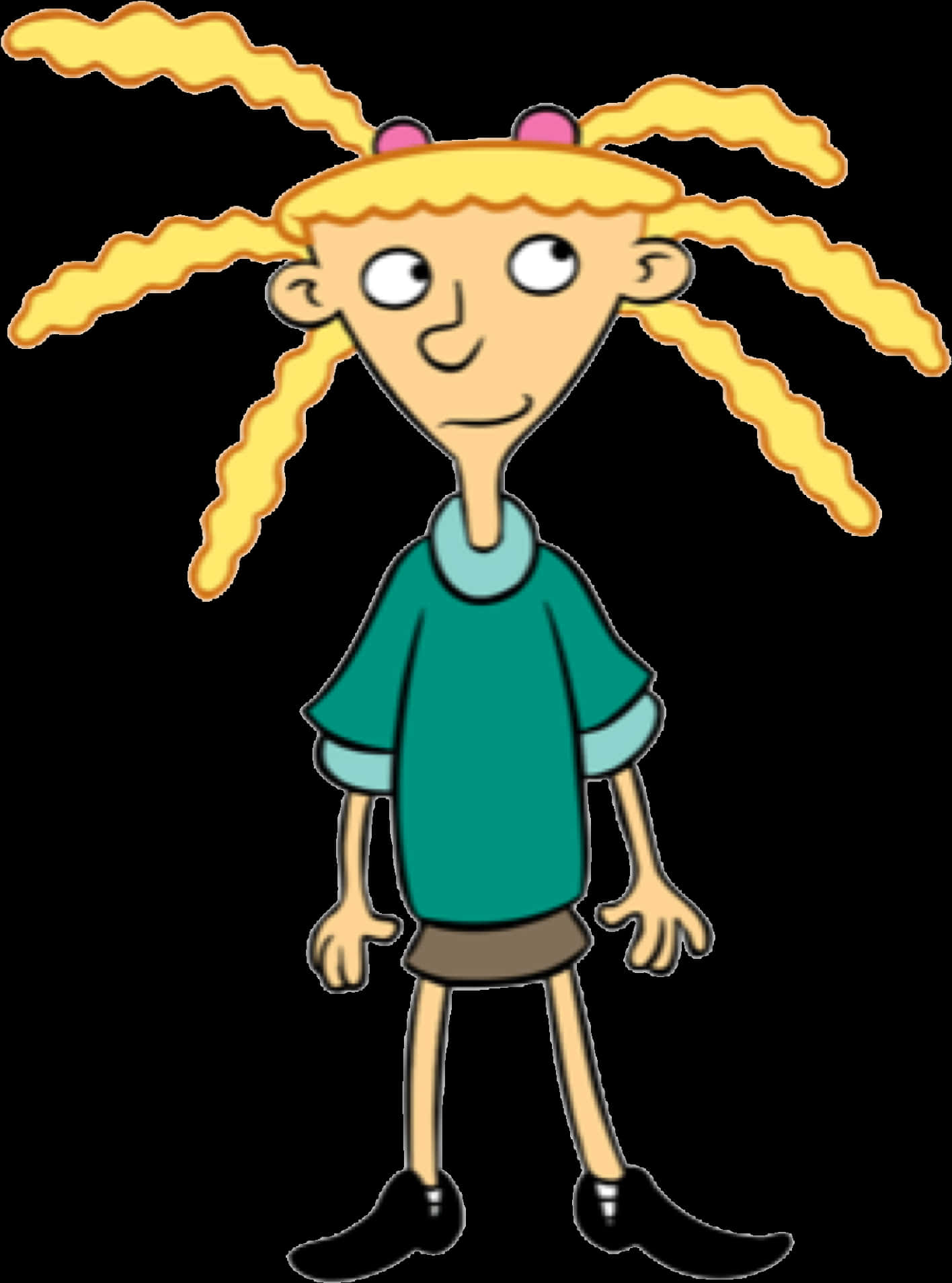 Hey Arnold Character Pigtails PNG with transparent background