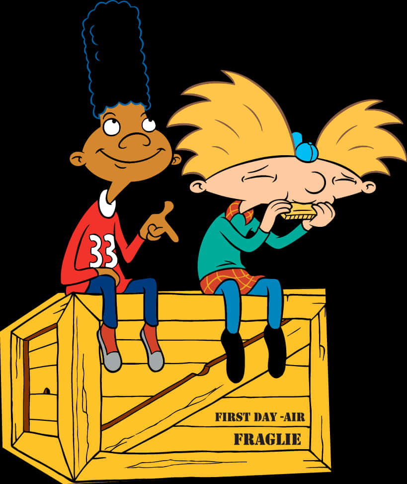 Hey Arnold Characters Geraldand Arnold PNG with transparent background