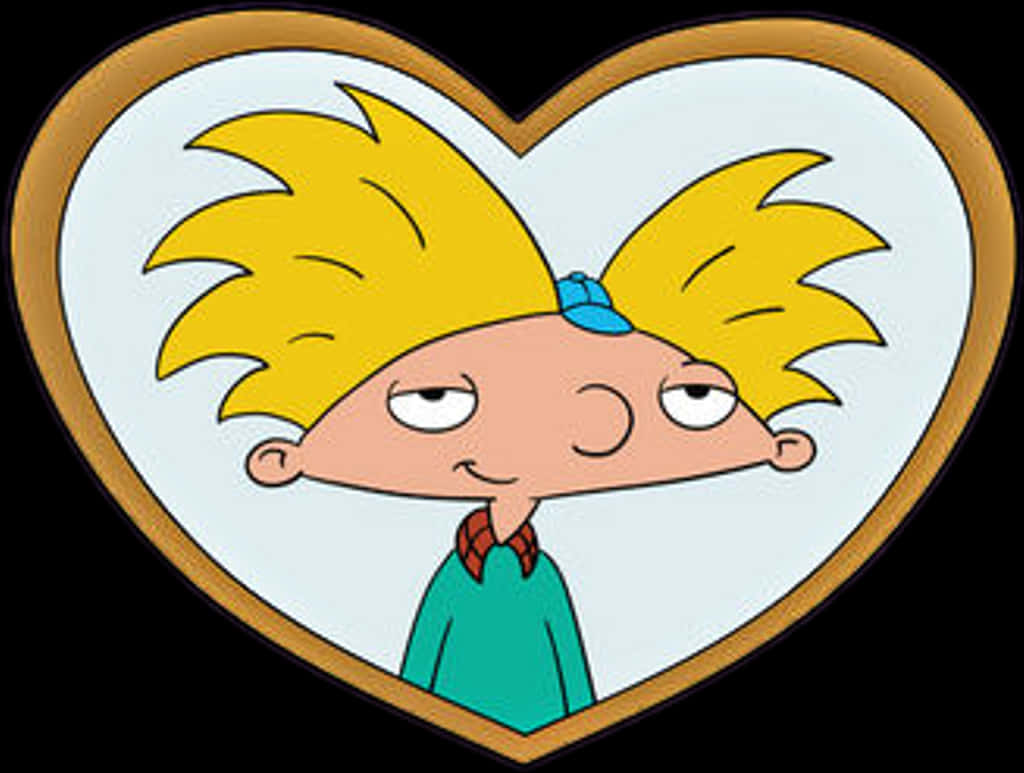 Hey Arnold Heart Frame PNG with transparent background