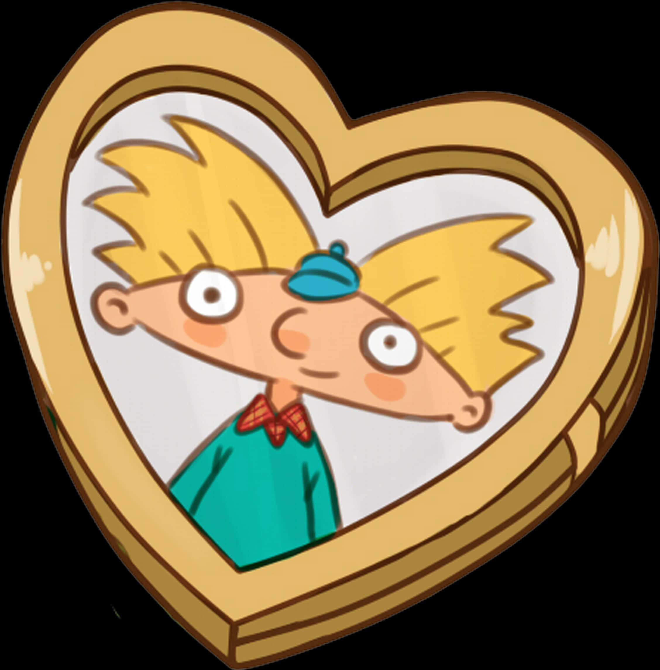 Hey Arnold Heart Frame PNG with transparent background