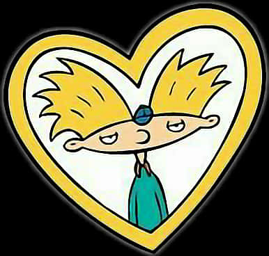 Hey Arnold Heart Outline PNG with transparent background