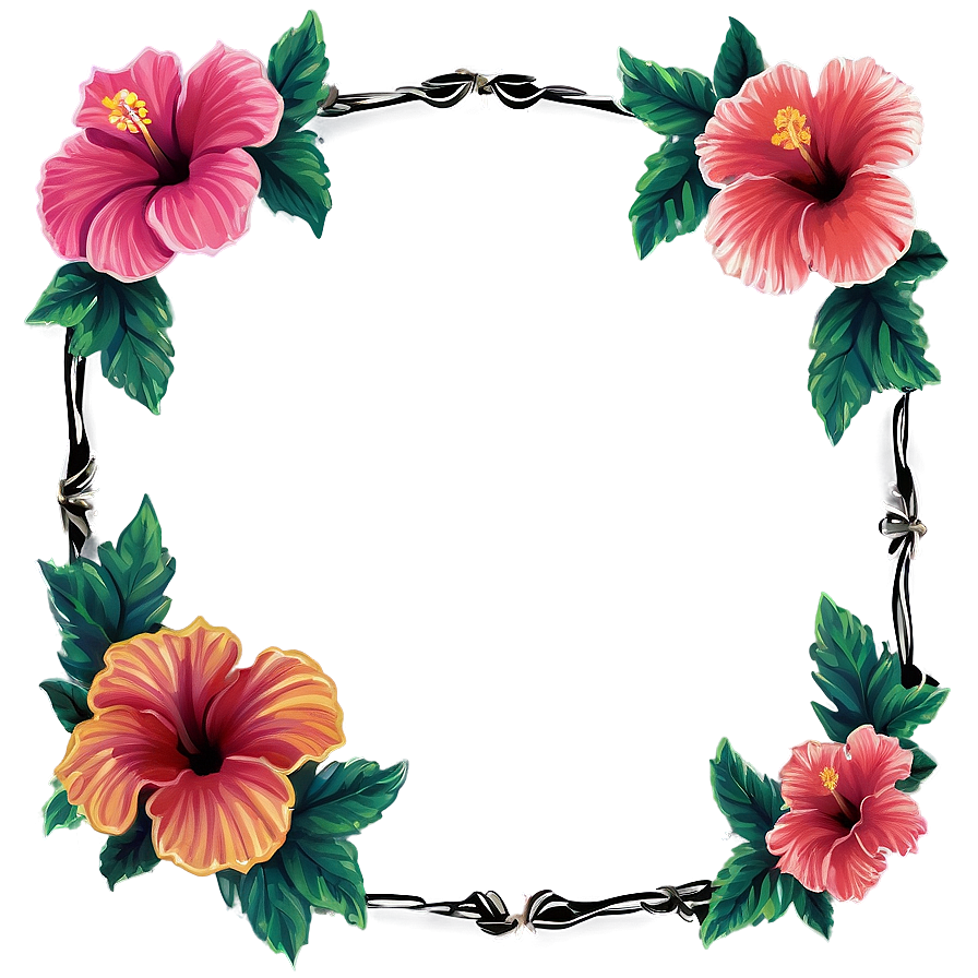 Hibiscus Frame Png 05232024