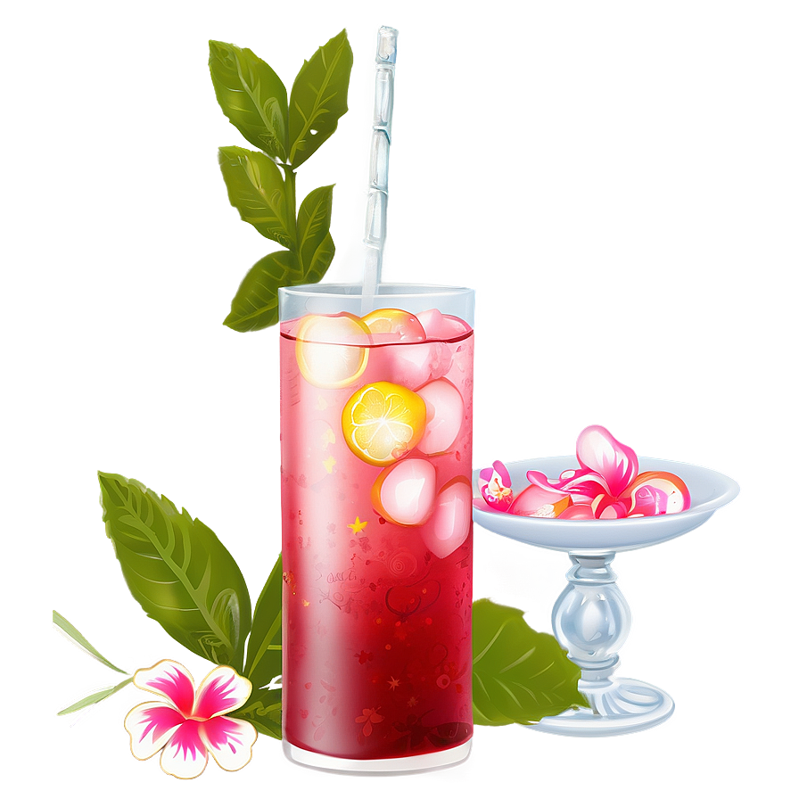 Hibiscus Iced Tea Charm PNG xra PNG image with a transparent background, free high-resolution download