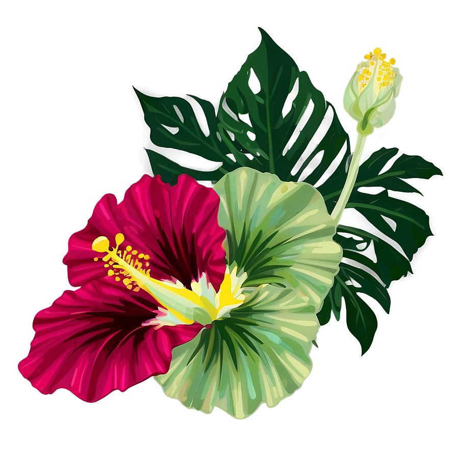 Hibiscus Pattern Png 14