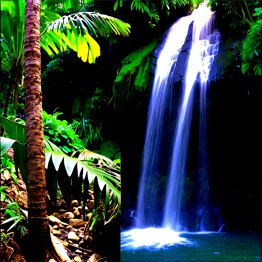 Hidden Palmera Waterfall Png Guf