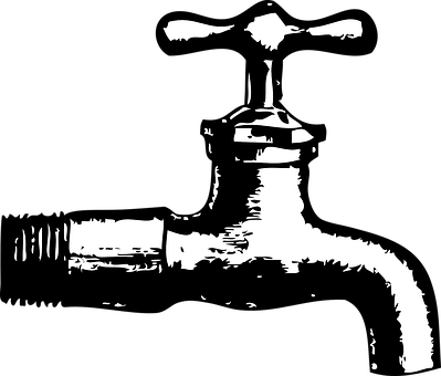 High Contrast Faucet Silhouette PNG with transparent background