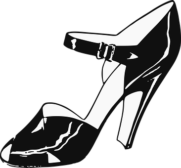 High Heel Shoe Silhouette PNG with transparent background