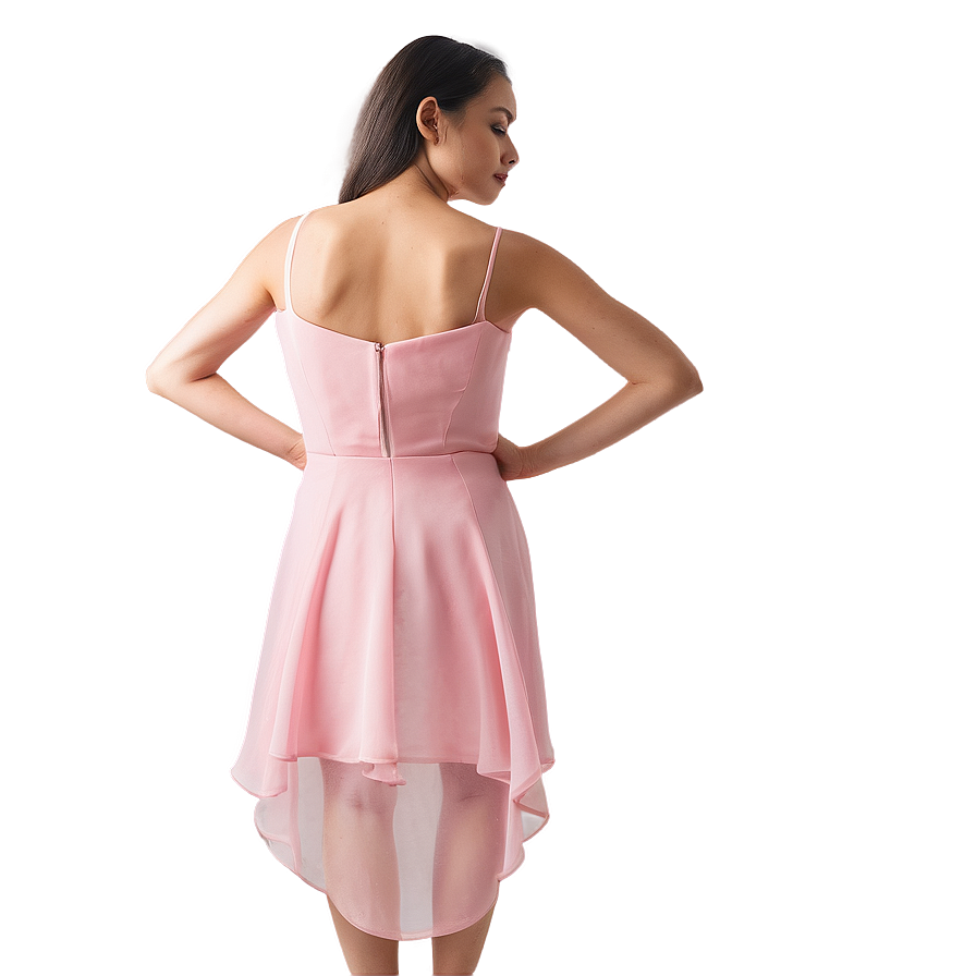 High Low Pink Dress Png 06292024