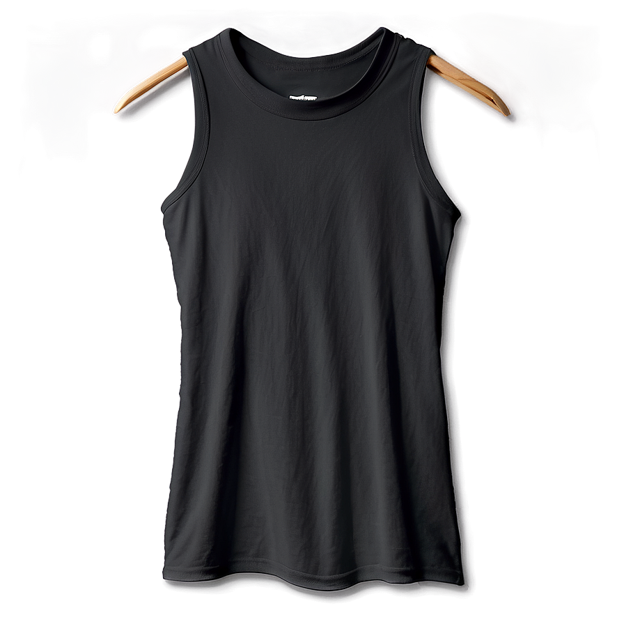 High-neck Black Tank Top Png 76