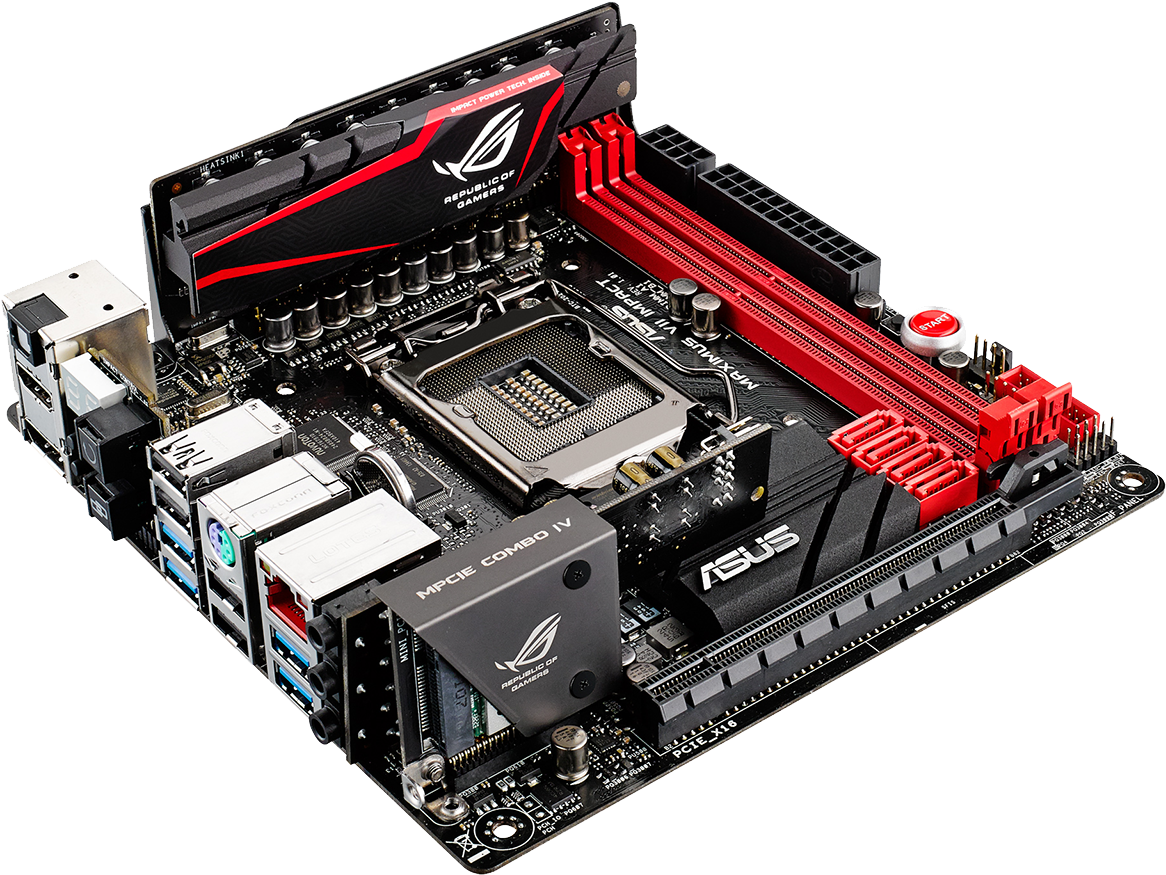 Motherboard Png - Asus Maximus Vii Impact, Transparent Png PNG with transparent background