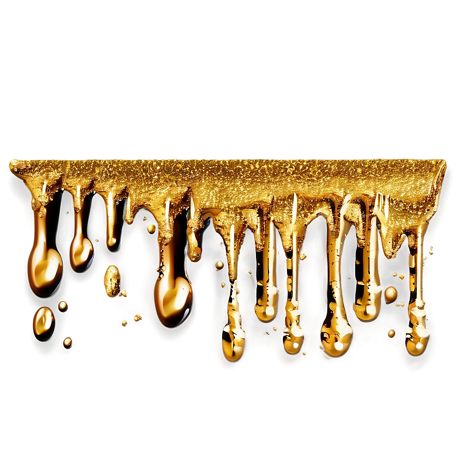 High-quality Gold Glitter Drip Png Oit