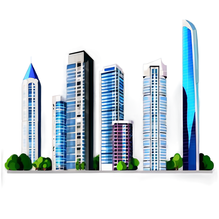 High-rise Towers Illustration Png Byn