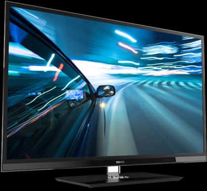 High Speed Drive Night4 K T V Display PNG with transparent background