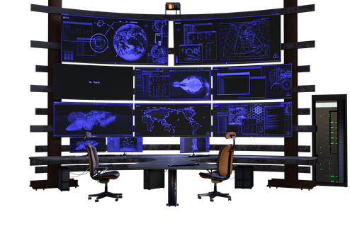 High Tech Control Room PNG with transparent background