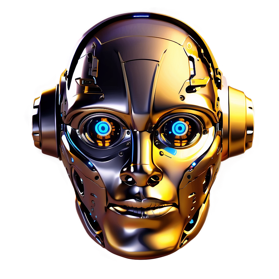 High-Tech Robot Head PNG toe PNG image with a transparent background, free high-resolution download