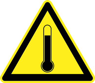 High Temperature Warning Sign PNG with transparent background
