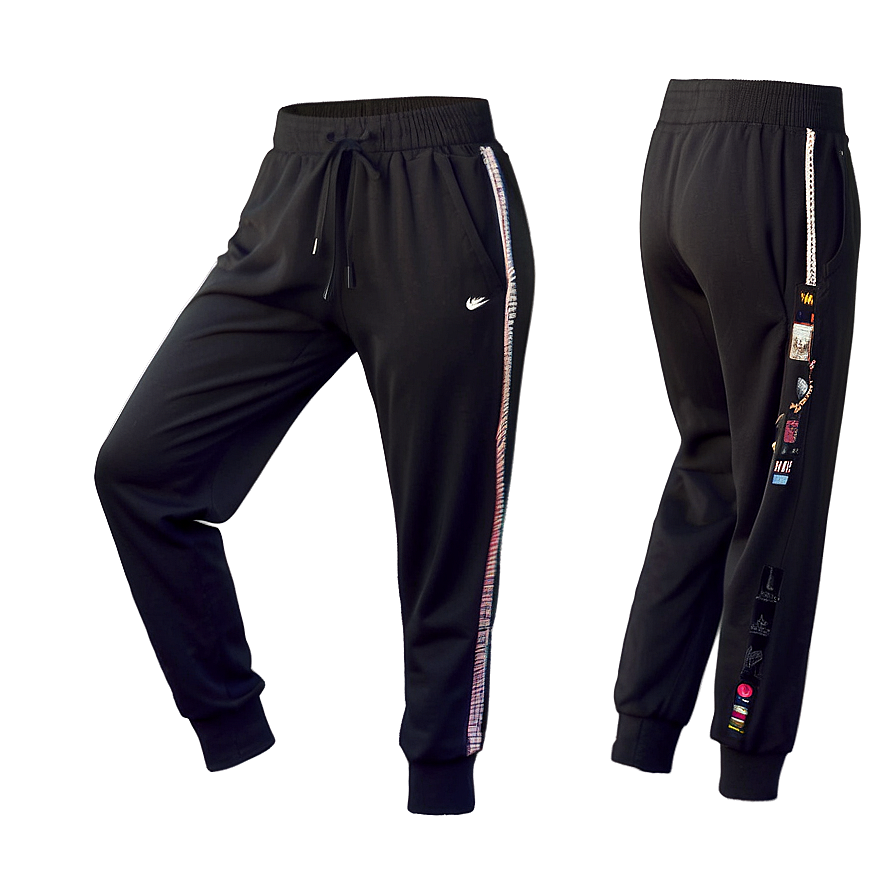 High Waist Black Sweatpants Png Oex80