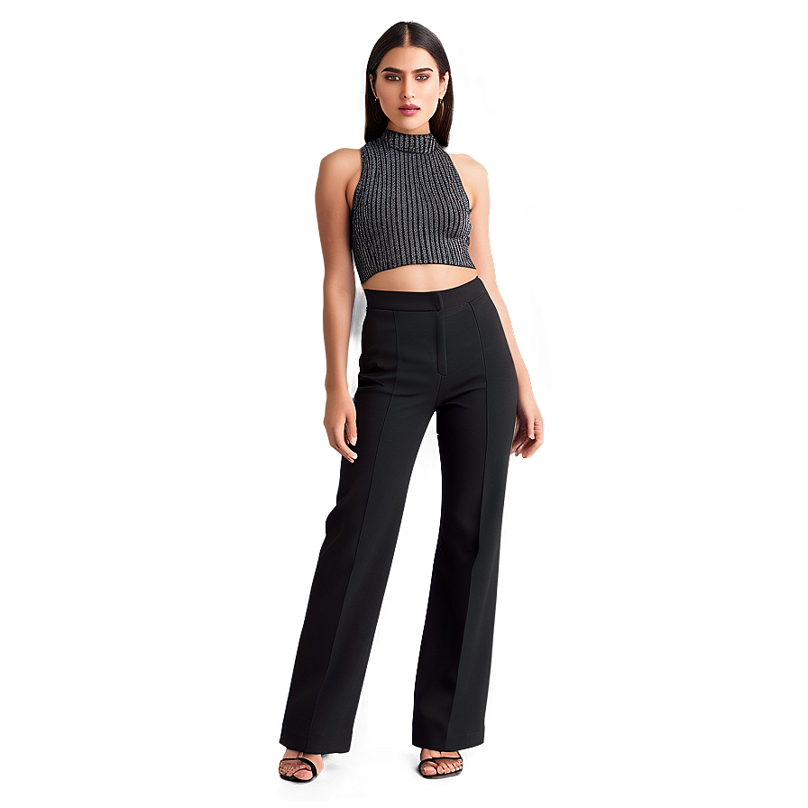 High Waisted Black Pants PNG 06212024 PNG image with a transparent background, free high-resolution download