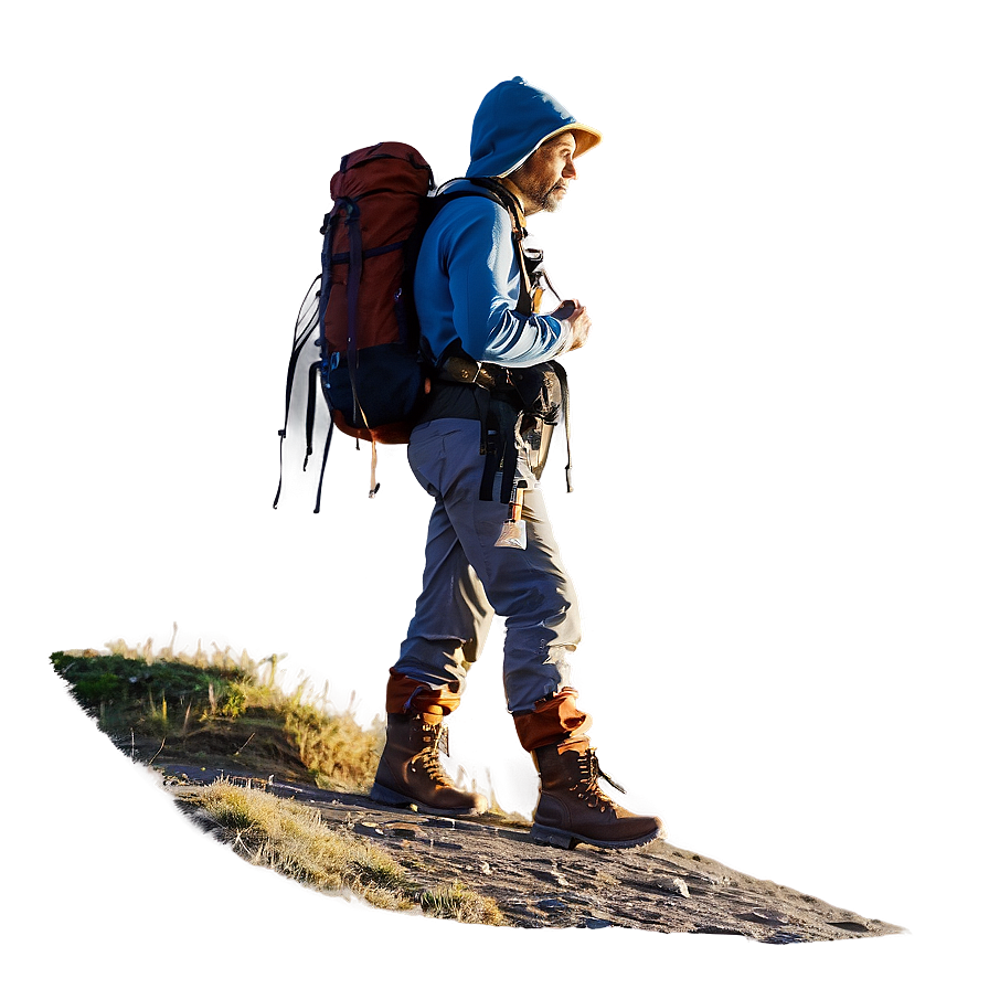 Hiker At Sunrise Png 76