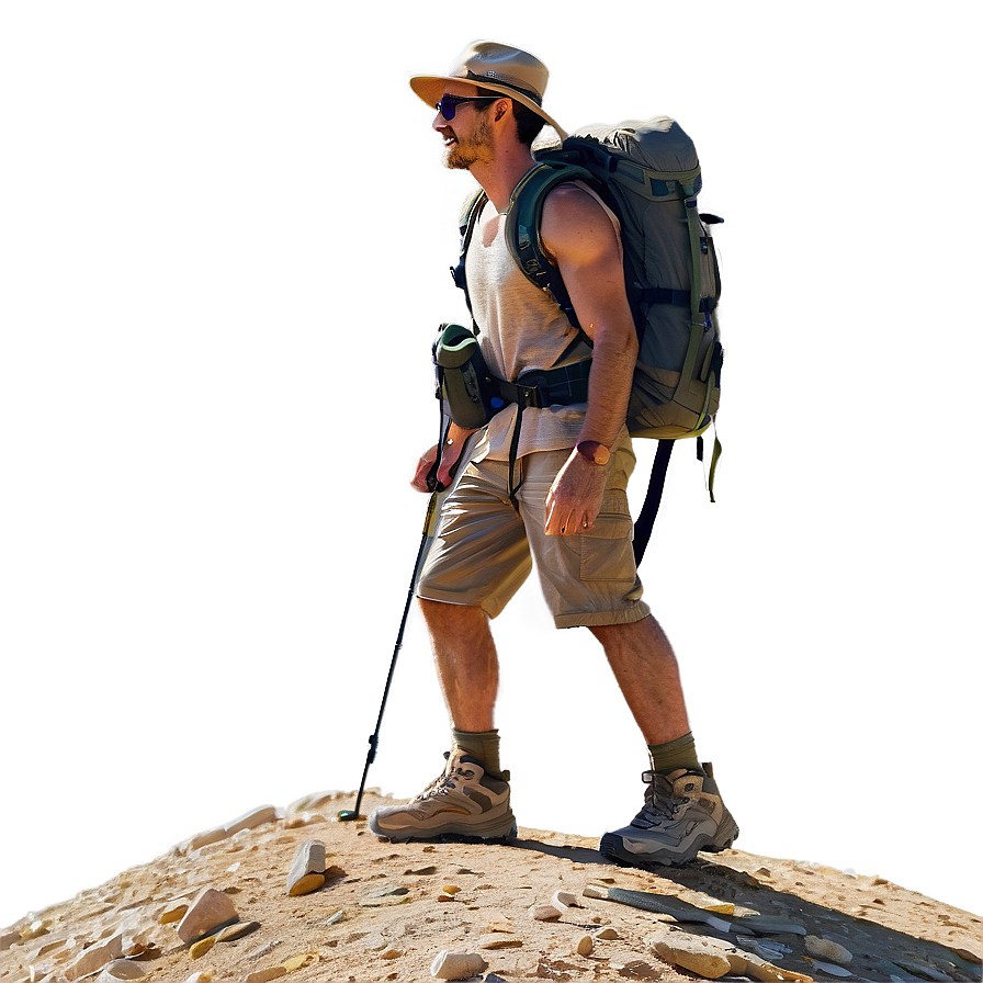 Hiker In Desert Png Vvd46