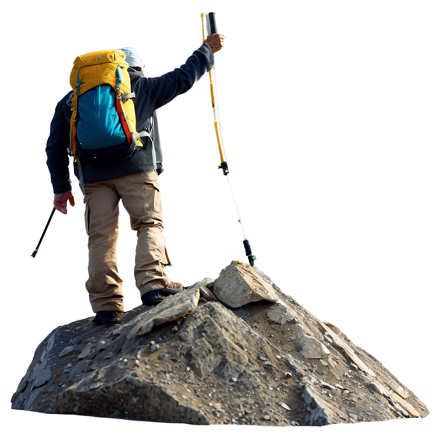 Hiker On Peak Png Lmq