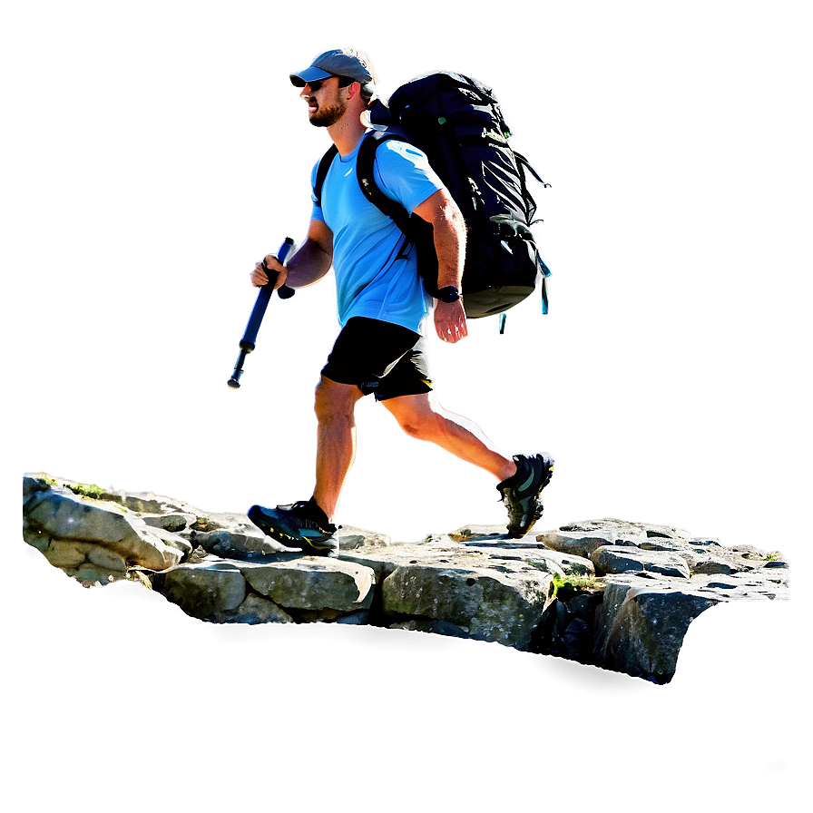 Hiker On Rocky Trail Png 06262024